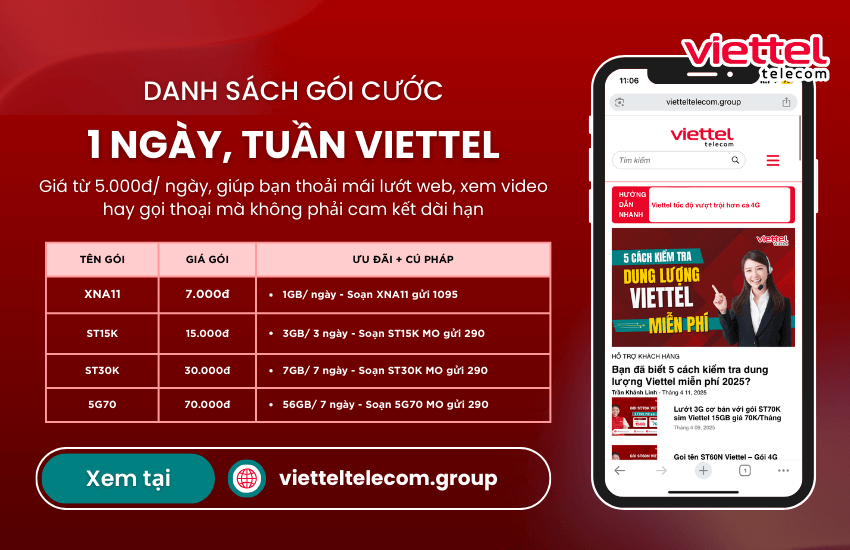 goi cuoc ngay tuan viettel