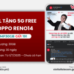 khuyen mai viettel 30gb oppo reno14