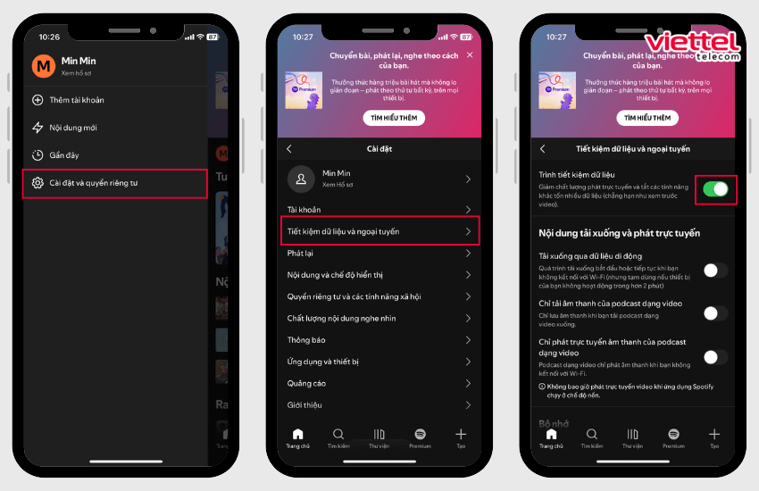 tiet kiem 4g tren spotify