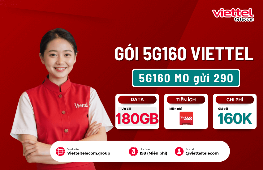 goi cuoc 5g160 viettel